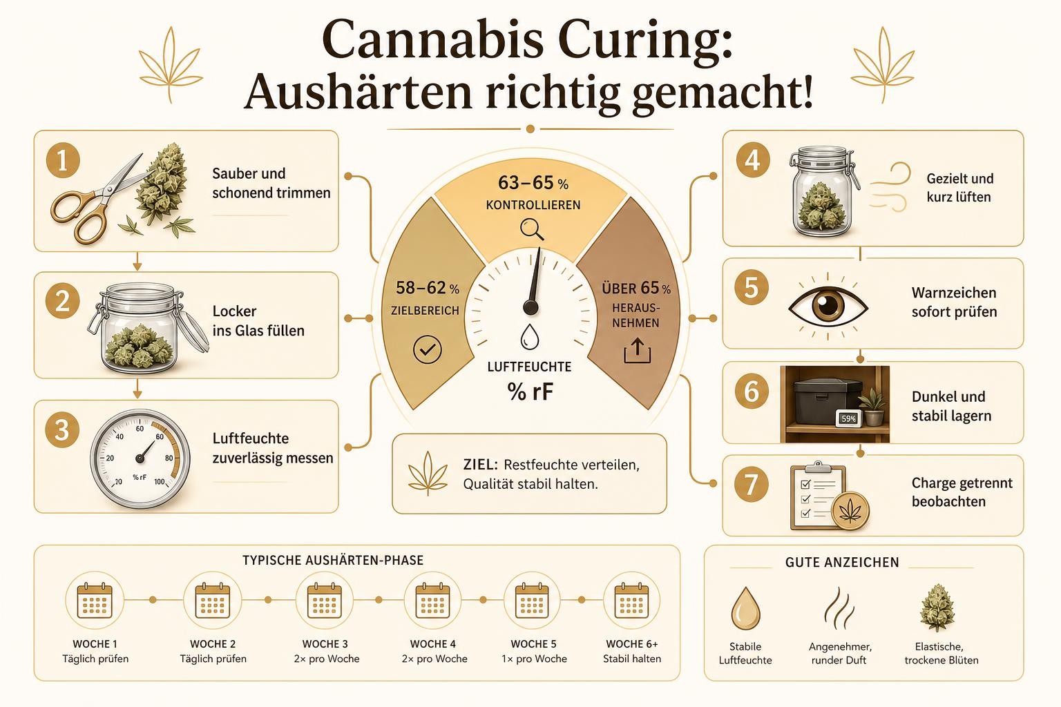Infografik: Cannabis Curing: Aushärten richtig gemacht!
