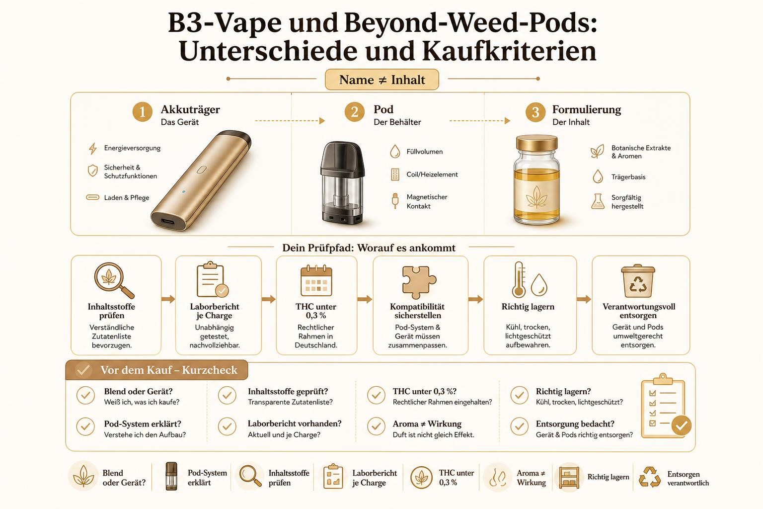 Infografik: B3-Vape und Beyond-Weed-Pods: Unterschiede und Kaufkriterien