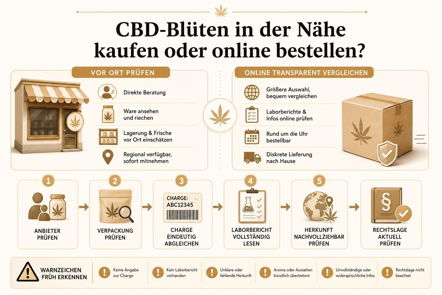 Infografik: CBD-Blüten in der Nähe kaufen oder online bestellen?