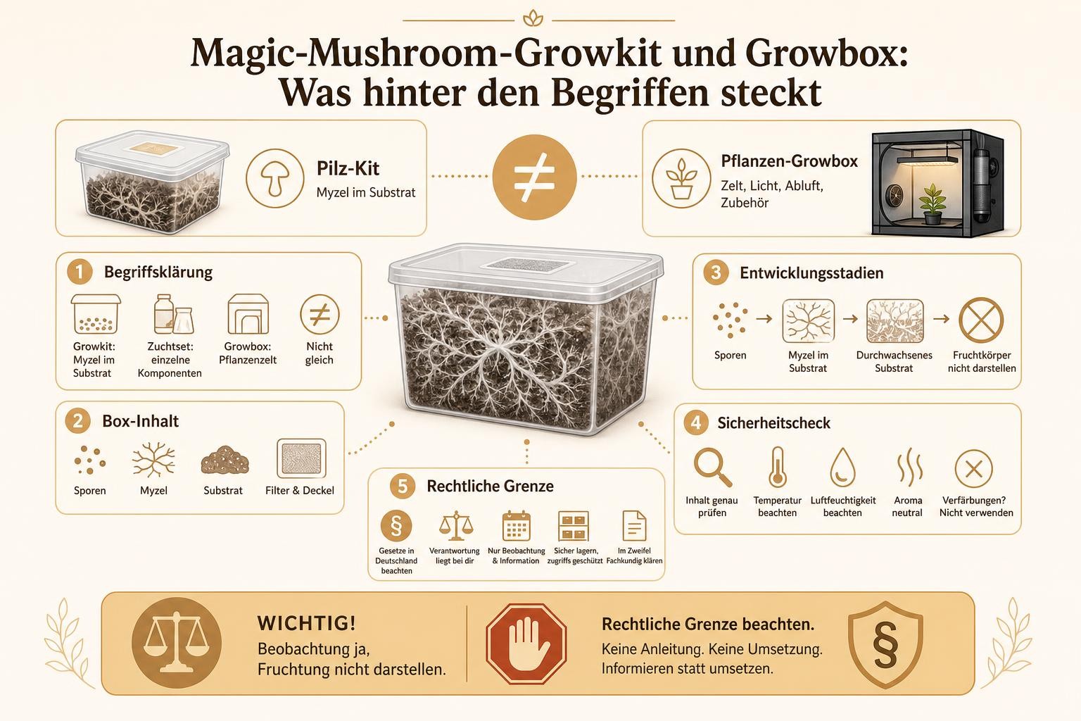Infografik: Magic-Mushroom-Growkit und Growbox: Was hinter den Begriffen steckt