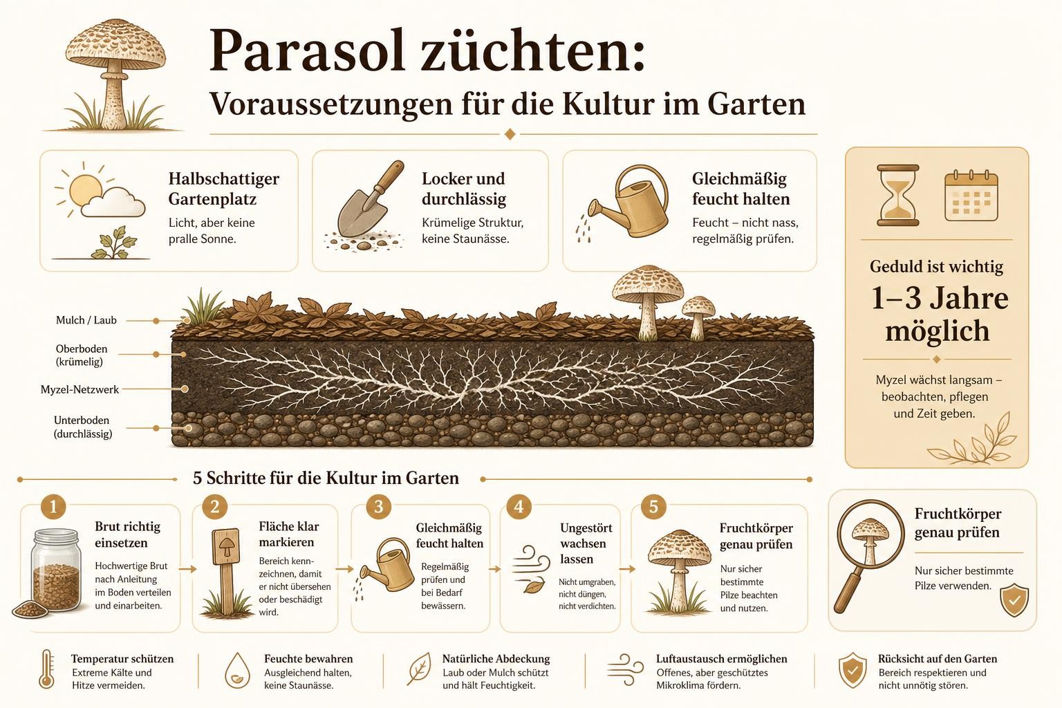 Infografik: Parasol züchten: Voraussetzungen für die Kultur im Garten
